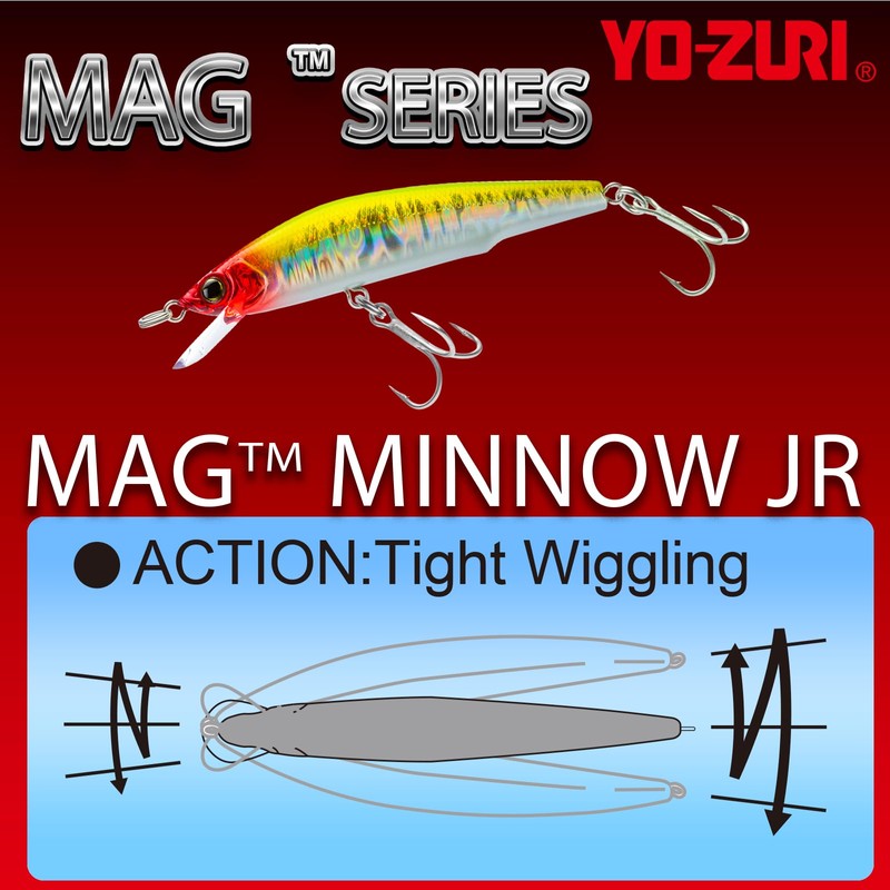 YO-ZURI Magminnow Junior Floating 90mm Salt Lure, Color: Black Back