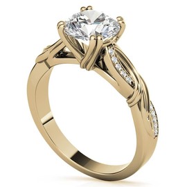 Luyona 1 ct Moissanite Engagement Wedding Anniversary Ring for Women, Round Cut Twisting Infinity Bridal Ring-YS6