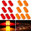 Nilight Double Bullseye Marker Light 14PCS Red Amber 10LED Rectangular