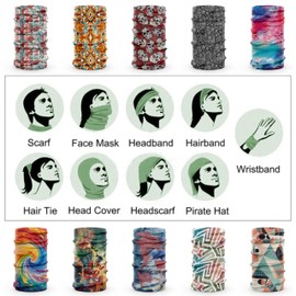 Davnkidom Magic Scarf Bandana Headband Neck Gaiter Balaclava for Women or Men Daily Outfit Outdoor Sports (A08)