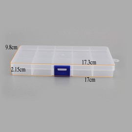 J&J Ortho Dental Orthodontic Accessory Organizer Grid Box (15 Grids) (5, Blue Clip)