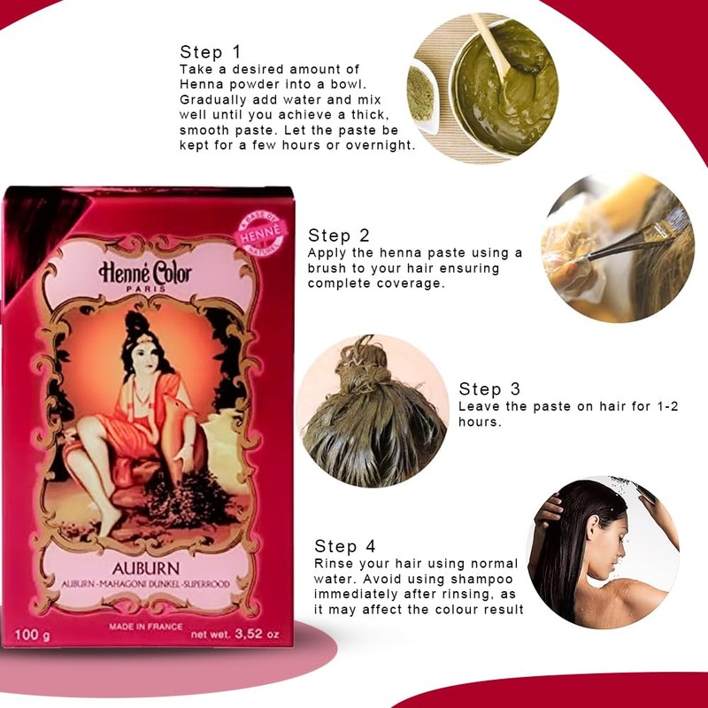 Henne Color Henna Powder 100g (Pack of 3) (Auburn)