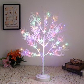 JOINTWIN Fairy Light Tree 60 Led Twinkle Tree Fairy Light 22 Inches Birch Tree Lamp Battery and USB Operated 6 Hours Timer Function with 8 Lighting Modes for Home Decoration (Multicolored)