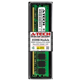 A-Tech 512MB RAM Replacement for Kingston KVR533D2N4K2/1G | DDR2 533MHz PC2-4200 UDIMM Non-ECC 240-Pin DIMM Memory Module