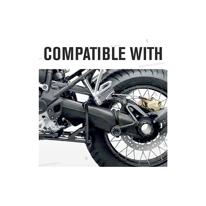 Cardano Swingarm Sticker Compatible with Motorcycle R1250 GS Trophy (Black)