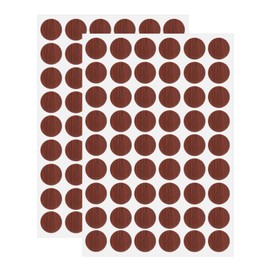 HARFINGTON 2 Sheets Screw Hole Covers Stickers 21mm 54 in 1 Self Adhesive Screw Covers Caps Waterproof Dustproof Sticker PVC for Wall Cabinets Desk Screws Furniture Repairing, Amber