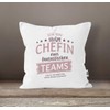 MoonWorks® Cushion Cover with German Text "Ich Bin stolze/r Chefin/Chef