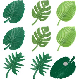 AGDGV 8 Pcs Monstera Plant Fridge Magnets | Cute Mini Tropical Leaves Refrigerator Magnets Set | Metal Decor for Home Office, Locker, Kitchen, Whiteboard | 4 Styles Green Magnetic Decorations