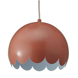 Creative Co-Op 40 Watt Scalloped Metal Pendant Lamp, Clay Color