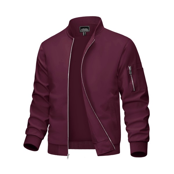 MAGCOMSEN Bomber Jacket Men Jackets Lightweight Windbreaker Jacket Zip Up