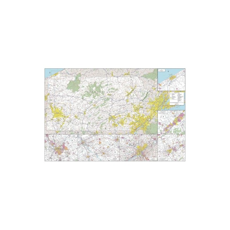 MapSherpa: Pennsylvania State Wall Map - Large - 32 x