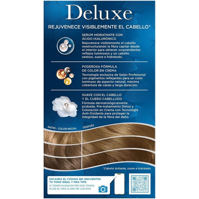 Wella Deluxe, Tinte Permanente 7 Rubio Medio Natural, 207 G