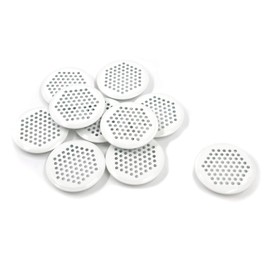 Geesatis Round Soffit Vent, 2 inch / 53 mm Mounting Diameter Stainless Steel Mesh Hole Louver for Kitchen, Cabinet, Wardrobe, Shoe Cabinet and Bathroom, White, 10 Pcs