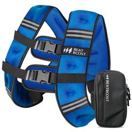 Weighted Vest for Women Men BeatBoost 30 lb Weight Vest with Ironsand for Walking Strength Training Running Workout Blue