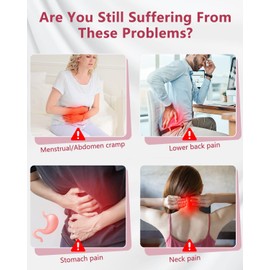 Portable Cordless Heating Pad, Electric Quick Heating Pad Belt for Cramps with 3 Temperature Levels and 3 Massage Modes, Adjustable Heating Pad Belt Period, Best Choice for Women