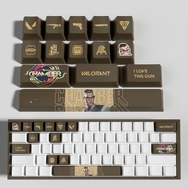 GATOKIT Valorant Custom Keycaps OEM Profile 14keys PBT Dye Sub Keycap Set for Mechanical Keyboards, Valorant Gift Gaming Accessories for Gamer (Chamber)