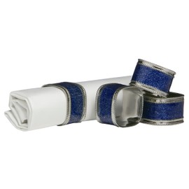 Premier Housewares Square Glitter Napkin Rings, Set of 4, Sapphire Blue