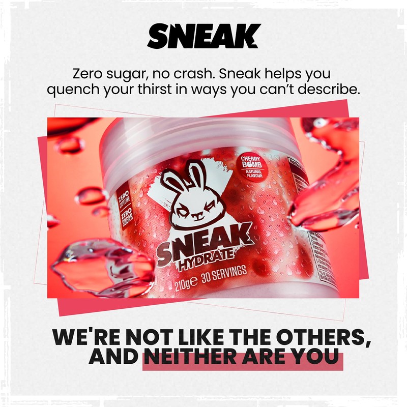 SNEAK | Cherry Bomb Hydrate | Zero Caffeine, Zero Sugar,