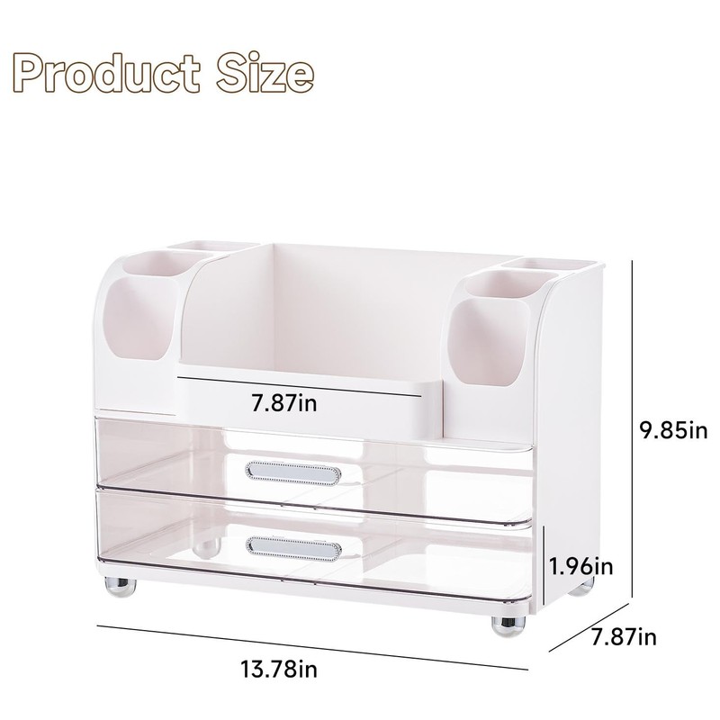 UFORU Makeup Organizer for Vanity with 2 Large Drawers, Cosmetic