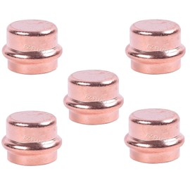 EZ-FLUID Plumbing 1" Press X Press LF Press Copper End Cap Pressure Copper Fittings with ProPress Press Copper Fitting Connection for Residential,Commercial.(5)