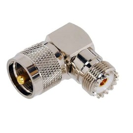 GDQLCNXB UHF PL259 Male to SO239 Female RF Coax Coaxial Connector Adapter Right Angle 90° Low Loss for CB Ham Radio Antenna, Coaxial Cable 1Pcs