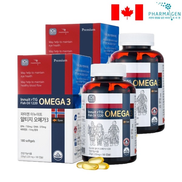 [On Sale] (2 units) Pharmagen Inuit Altizomega 3 180 capsules / [온세일](2개)파마젠 이누이트 알티지오메가3 180캡슐