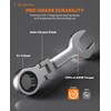 Crosstar 12Pcs 8-19mm Stubby Flex-Head Ratcheting Wrench Set, Metric