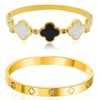 OSICAPEA 18K Gold Plated Four Leaf Clover Bracelet Set for