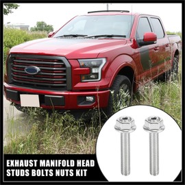 Hihaha 16pcs Stainless Steel Exhaust Manifold Bolt Stud Hardware for Car Durable Material