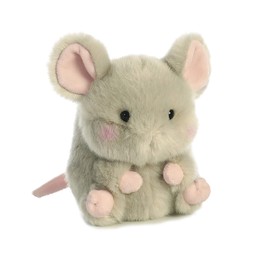 Aurora® Playful Rolly Pet™ Frisk Mouse™ Stuffed Animal - Compact Size for On-the-Go Fun - for Adults, Kids, Birthdays, and Anniversaries - Gray 5 Inches