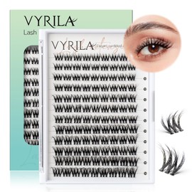 Lash Clusters 0.05mm Pestañas individuales, 3D Wispy Lashes Clusters, 0.1mm Super Thin Band Resuable Natural Lashes, D Curl Faux Visk Pestañas, 108pcs Extensión de Pestañas Agrupaciones de latigas-D-8-16Mix Verde 108pcs-0.05-D-Acogedor