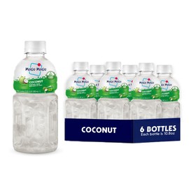 Mogu Mogu Coconut Juice Drink with Nata de Coco – Refreshing Coconut Beverage with Chewy Jelly, 10.8oz Bottles (Pack of 6) – Lightly Sweet, Tropical & Hydrating