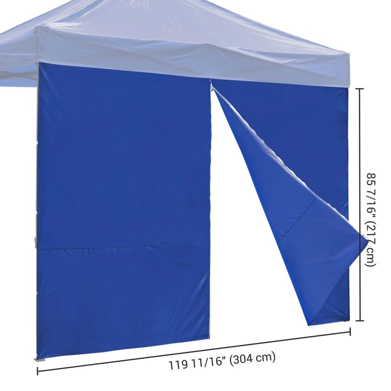 EZ Canopy 10x10ft Gazebo With Blue Side Wall Zipper Access