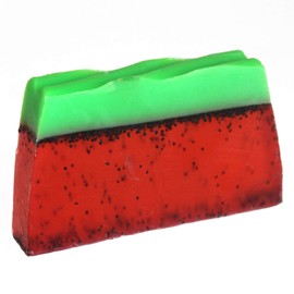 Tropical Paradise Soap, Strawberry Scented, Exfoliating with Poppy Seeds, 100g, Handmade Moisturising Body Soap