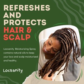 Locsanity Locsanity Daily Moisturizing Refreshing Spray for Locs, Dreadlocks - Rose Water and Peppermint Hair Scalp Moisturizer, Dreadlock Spray - Natural Loc Care and Maintenance (12oz)