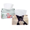 2 Pack Tissue Box Cover Holder, Pet French Bulldog Rectangle