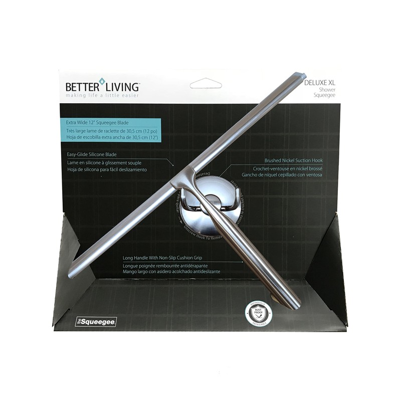 Better Living Deluxe XL Shower Squeegee, Multi-Purpose Silicone Squeegee Blade