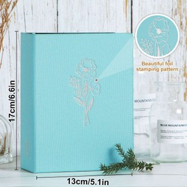 Lanpn Photo Album 4x6 50 Pictures 2 Packs, Small Mini Capacity Linen Photo Book Sets, Each Pack Holds 100 Top Loader Vertical Only Picture for Kids Boy Girls Teal