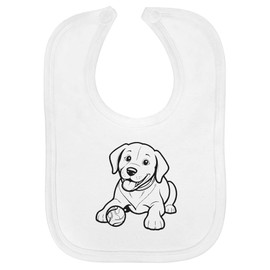 'Dog With A Ball' Soft Cotton Baby Bib (BI00056509)