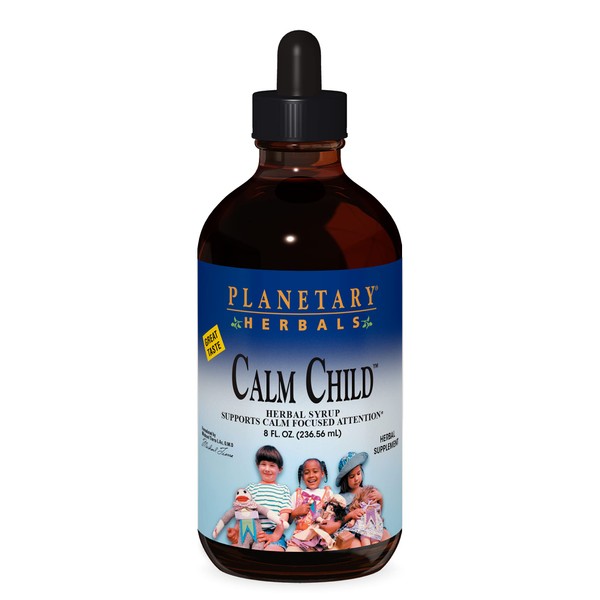 Planetary Herbals Calm Child Herbal Syrup - Includes Soothing Botanicals Chamomile, Lemon Balm, Catnip & More - 8oz