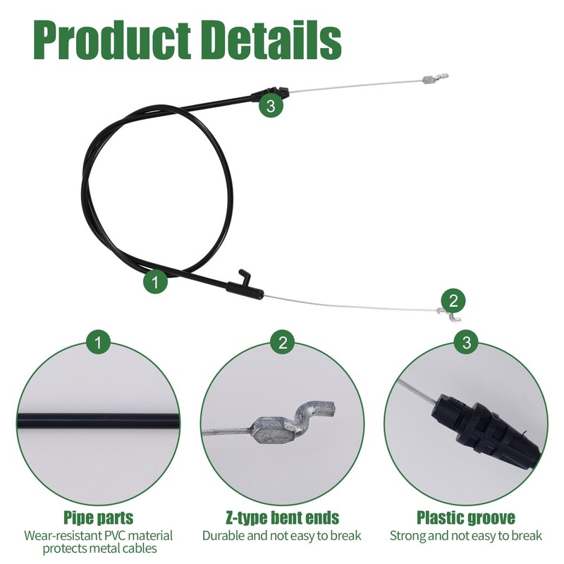 BOXOB 2pcs 946-04661A Control Cable for 21 Inch Self-Propelled Gas