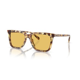 Coach HC8385U Universal Fit Sunglasses, Honey Tortoise/Amber Solid, 54 mm