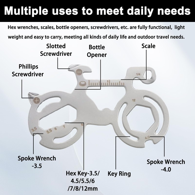 DGUSO Multitool Bicycle Tool with Aluminium Whistles 1 Piece Key