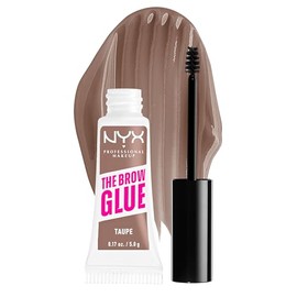 NYX PROFESSIONAL MAKEUP The Brow Glue, gel para cejas con color de fijación extrema, color topo