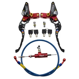 GOOFIT 22mm CNC Motorcycle Hydraulic Clutch Brake Pump Master Cylinder Lever Adjustable Universal for Motorcycle Pocket Dirt Bike ATV 125cc -250cc Vertical Off Road Scooter Red