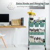 danpinera 3-Tier Rolling Cart, Utility Cart Mobile Metal Rolling Storage