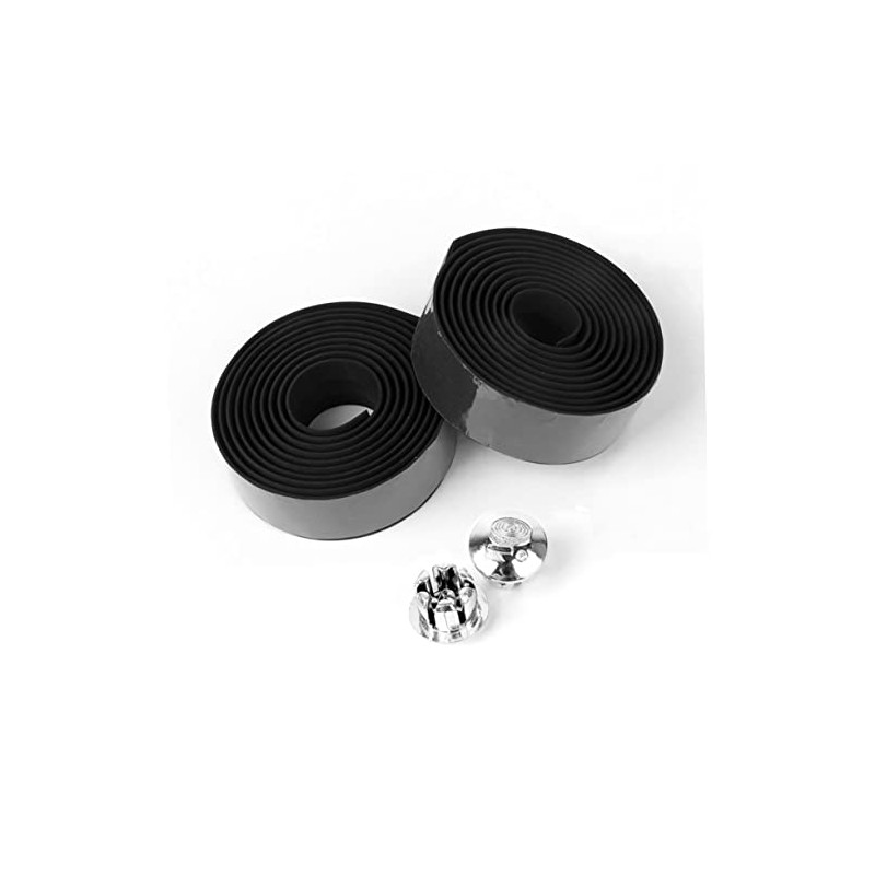 Sosoport 2pcs Black Road Bike Handlebar Tape Material Anti-Slip Design