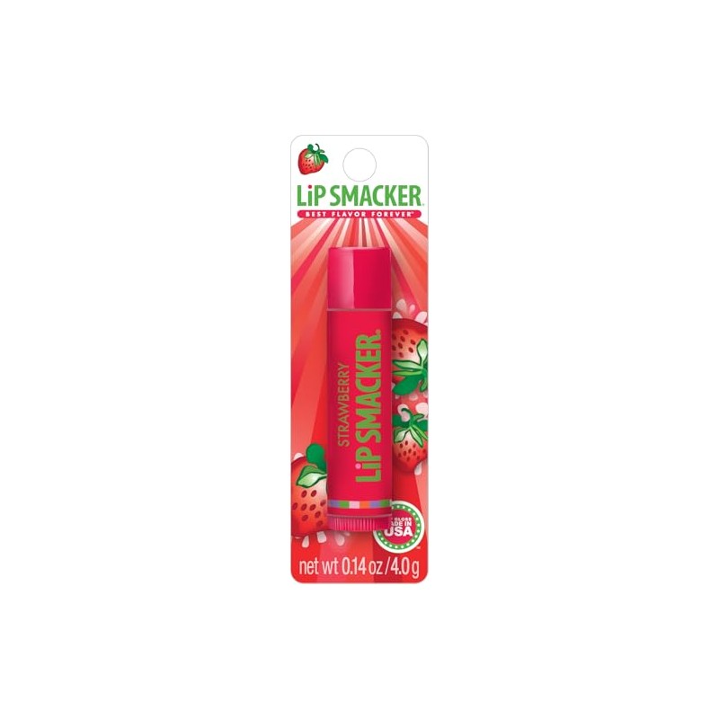 Lip Smacker Bálsamo labial de fresa, 0.14 onzas (paquete de