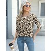 AKEWEI 3/4 Length Sleeve Womens Tops Blouse V Neck T