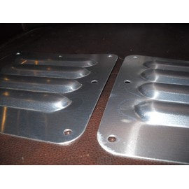 RodLouvers Pair of Straight Aluminum 5” 4 Louver Hood Panels (Bolt-On) Kit